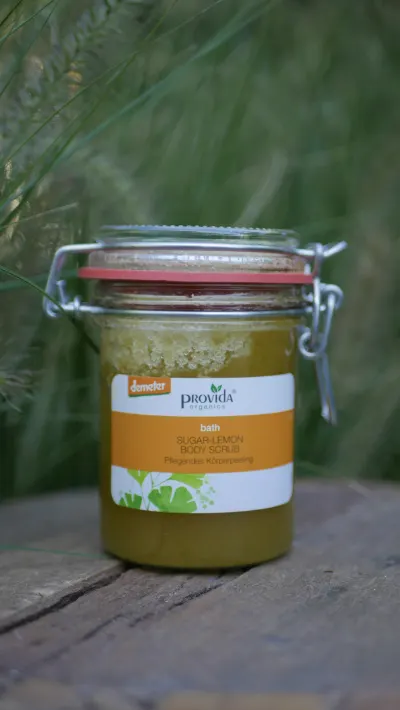 Provida Sugar Lemon bodyscrub in een weckpot